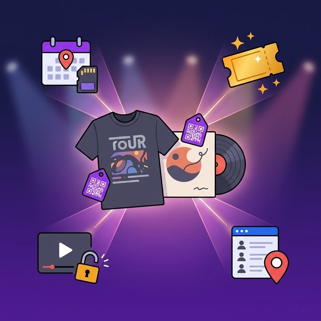 Tour-Merchandise mit QR-Code-Funktionen