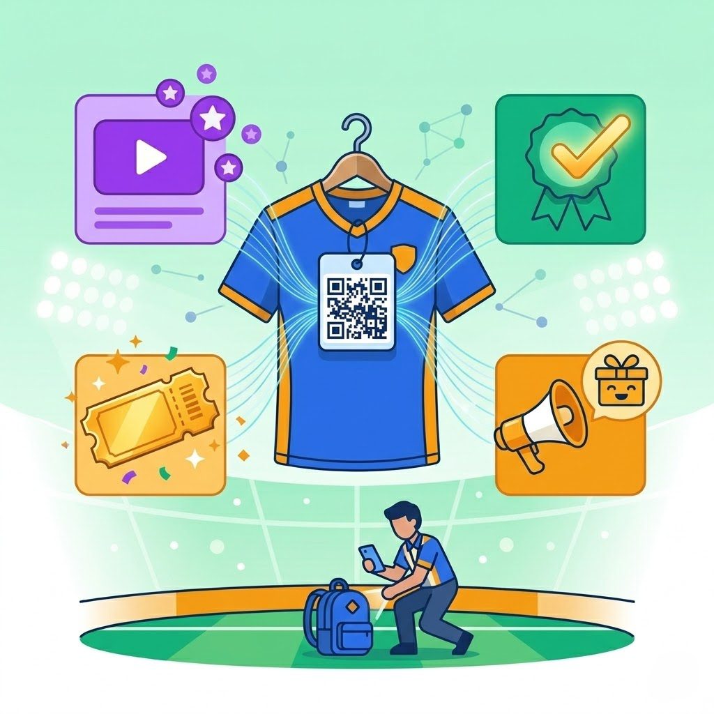 Sport-Merchandise mit QR-Code-Funktionen