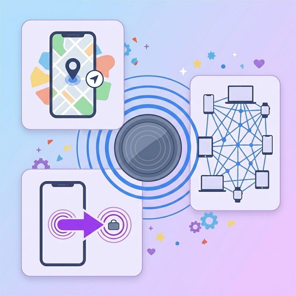 Illustration der Vorteile von AirTag Bluetooth-Trackern
