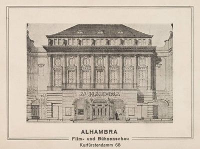 Welturaufführung des ersten Lichttonfilms in den damaligen Alhambra-Lichtspielen