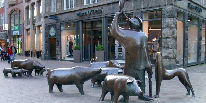 Schweinehirt und seine Herde