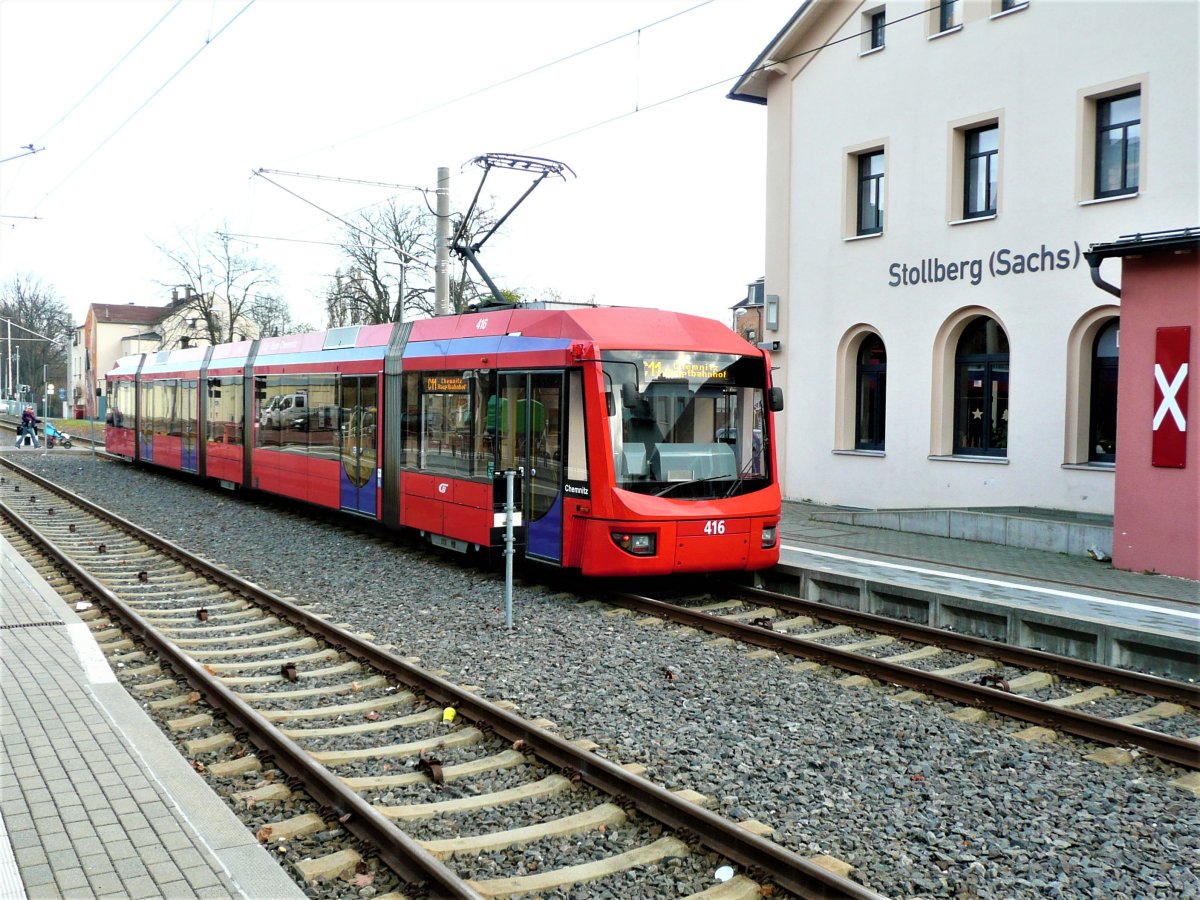 ChemnitzBahn C11: Stollberg (Erzgeb.), Bahnhof => Chemnitz, Hauptbahnhof