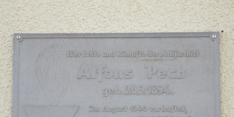 Gedenktafel für Alfons Pech