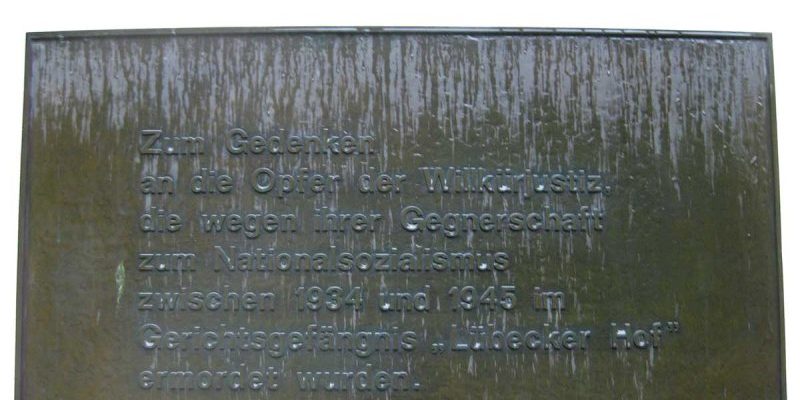 Gedenktafel für die Opfer der NS-Justiz
