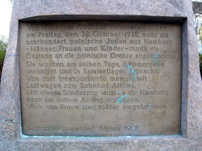Gedenkstein an die Abschiebung von 800 Juden