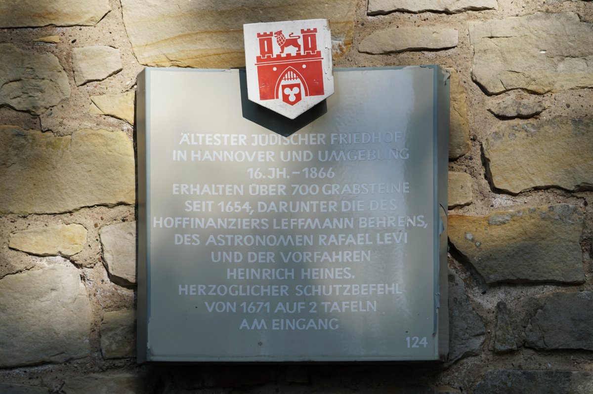 Stadttafel Ältester Jüdischer Friedhof in Hannover und Umgebung