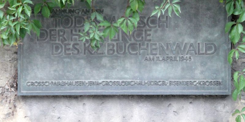 Gedenktafel an den Todesmarsch der Buchenwaldhäftlinge
