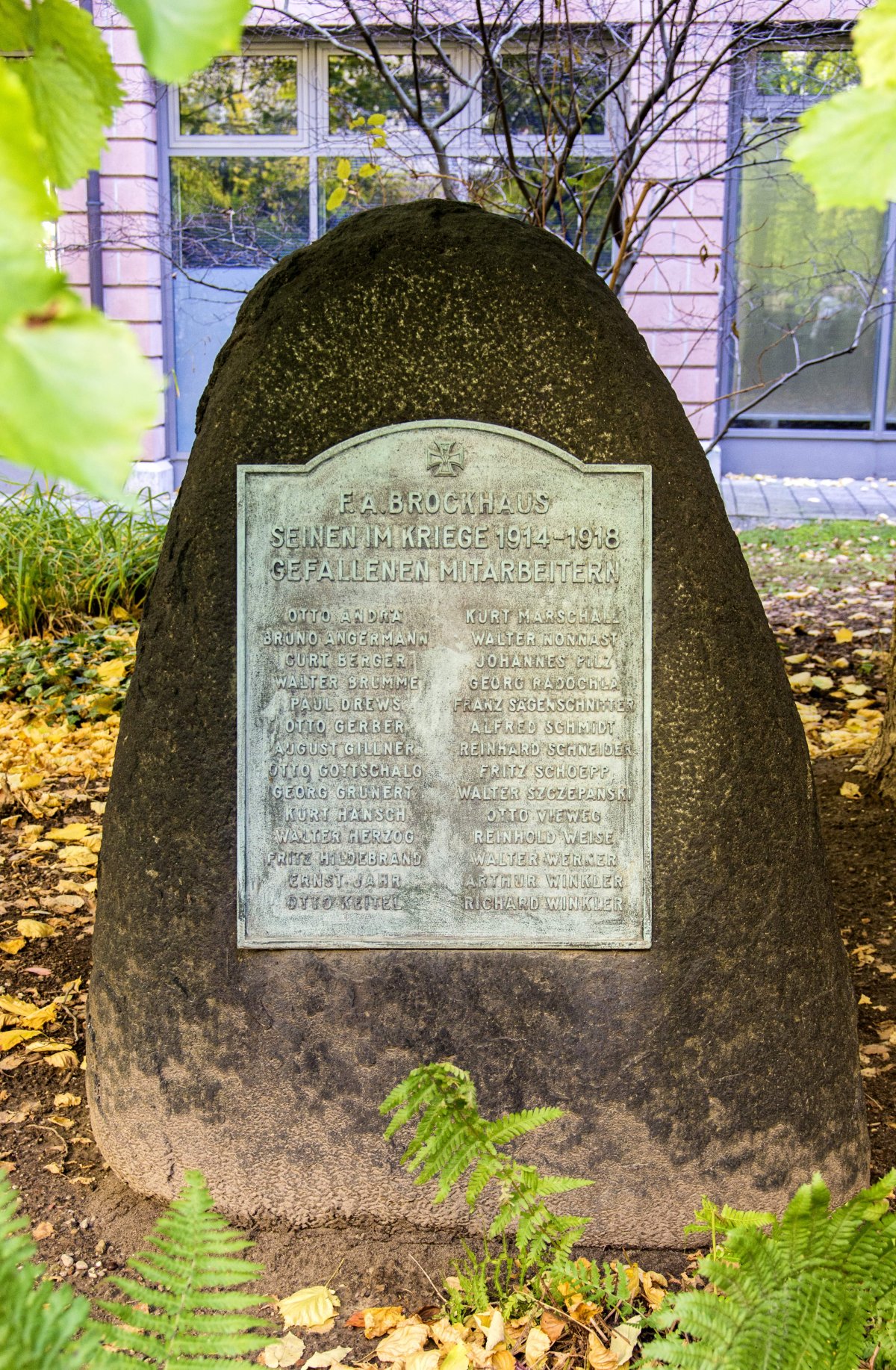Kriegerdenkmal 1914-1918 für Brockhaus-Mitarbeiter