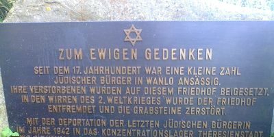 Gedenkstein Ehemaliger jüdischer Friedhof Wanlo