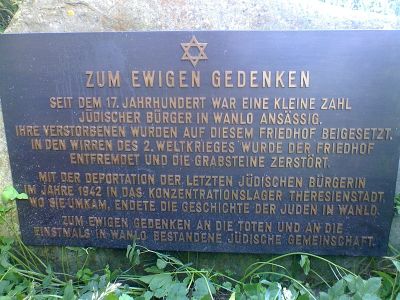 Gedenkstein Ehemaliger jüdischer Friedhof Wanlo