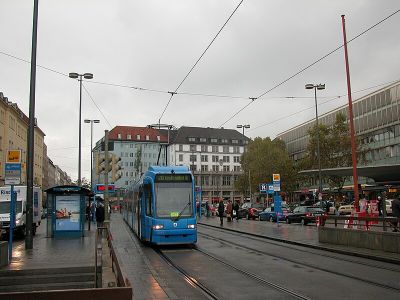 Tram 20: Karlsplatz (Stachus) (S/U) => Moosach Bahnhof (S/U/R)