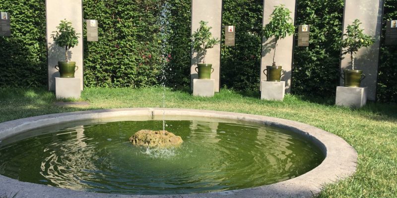 Springbrunnen in der Obstorangerie